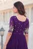 Mesmerizing Purple Embroidered Georgette Event Wear Gown