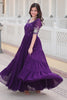 Mesmerizing Purple Embroidered Georgette Event Wear Gown