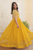 Bewitching Yellow Embroidered Georgette Haldi Wear Gown