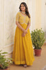 Bewitching Yellow Embroidered Georgette Haldi Wear Gown