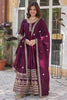 Wonderful Wine Color Silk Event Wear Anarkali Gown With Dupatta