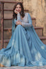 Beautiful Sky-Blue Beads Work Georgette Traditional Gown With Dupatta