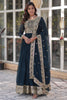 Stunning Teal Blue Embroidered Georgette Function Wear Gown