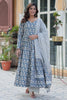 Stunning Grey Floral Printed Cotton Summer Wear Pant Suit With Dupatta