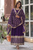 Incredible Purple Georgette Event Wear Gown With Dupatta