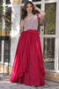 Lovely Pink Beads Work Georgette Wedding Wear Lehenga With Kurti