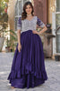 Glamorous Purple Sequins Georgette Function Wear Lehenga With Kurti