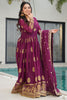 Magnetic Wine Zari Embroidery Georgette Festival Wear Gown With Dupatta