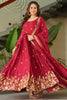 Stunning Red Zari Embroidered Chinon Festival Wear Gown With Dupatta