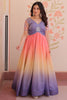 Impressive Lavender Pearl Work Organza Event Wear Gown