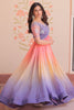 Impressive Lavender Pearl Work Organza Event Wear Gown