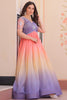 Impressive Lavender Pearl Work Organza Event Wear Gown