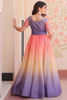 Impressive Lavender Pearl Work Organza Event Wear Gown