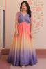 Impressive Lavender Pearl Work Organza Event Wear Gown