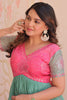 Dazzling Pink Bead Embroidery Organza Party Wear Gown