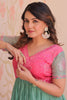 Dazzling Pink Bead Embroidery Organza Party Wear Gown