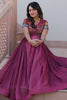 Graceful Pink Thread Embroidered Organza Event Wear Gown With Koti