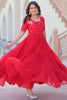 Glamorous Red Embroidered Georgette Event Wear Gown