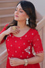 Glamorous Red Embroidered Georgette Event Wear Gown