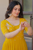 Mesmerizing Yellow Embroidered Georgette Haldi Wear Gown