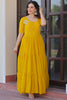 Mesmerizing Yellow Embroidered Georgette Haldi Wear Gown