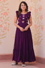 Wonderful Purple Beads Work Organza Event Wear Gown