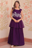 Incredible Purple Beads Work Georgette Function Wear Gown