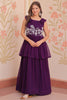 Incredible Purple Beads Work Georgette Function Wear Gown