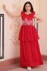 Fabulous Red Beads Work Georgette Event Wear Gown