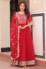 Amazing Red Zari Embroidered Georgette Festival Wear Gown