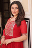 Amazing Red Zari Embroidered Georgette Festival Wear Gown