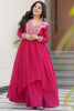 Adorable Pink Thread Embroidered Georgette Event Wear Gown