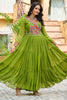 Tantalizing Green Leheriya Printed Georgette Traditional Gown