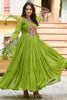 Tantalizing Green Leheriya Printed Georgette Traditional Gown