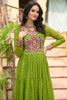 Tantalizing Green Leheriya Printed Georgette Traditional Gown