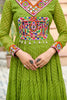 Tantalizing Green Leheriya Printed Georgette Traditional Gown