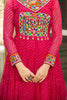 Captivating Pink Leheriya Printed Georgette Navratri Special Gown