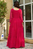 Captivating Pink Leheriya Printed Georgette Navratri Special Gown