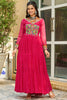 Captivating Pink Leheriya Printed Georgette Navratri Special Gown