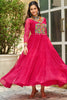 Captivating Pink Leheriya Printed Georgette Navratri Special Gown