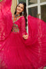 Captivating Pink Leheriya Printed Georgette Navratri Special Gown