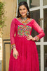 Captivating Pink Leheriya Printed Georgette Navratri Special Gown