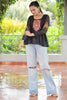 Adorable Black Gamthi Work Georgette Navratri Wear Peplum Top