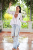 Alluring White Patch Work Georgette Navratri Wear Peplum Top