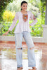 Alluring White Patch Work Georgette Navratri Wear Peplum Top