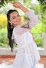 Alluring White Patch Work Georgette Navratri Wear Peplum Top