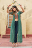 Charming Green Kutchi Patchwork Georgette Navratri Wear Kurti