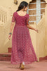 Magnetic Maroon Bandhani Printed Georgette Traditional Kurti