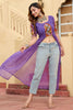 Bewitching Purple Kutchi Patchwork Georgette Navratri Wear Kurti