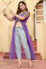 Bewitching Purple Kutchi Patchwork Georgette Navratri Wear Kurti